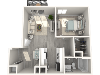 a floor plan of a one bedroom apartment