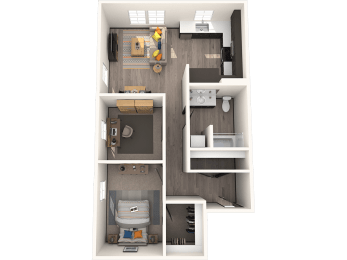 one bedroom plus den floorplan