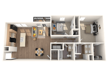  Floor Plan 2 Bed 2 Bath 1142 Sq Ft