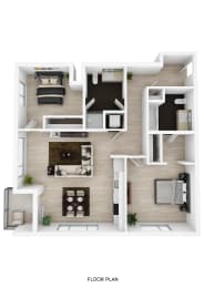 2 Bedroom B Floor Plan