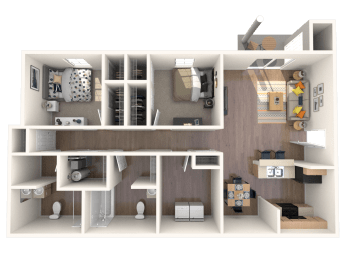 a floor plan of a 1 bedroom apartment