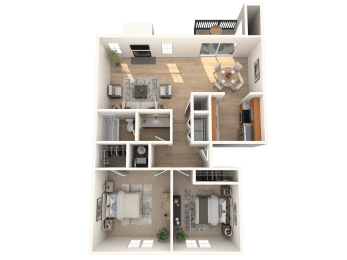 the bedroom floor plan of a 2100 sq ft apartment