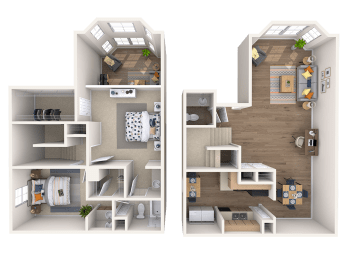TH3, 2 br, 1.5 ba, 1296 sq. ft.