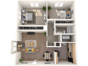 Derby Park Apartments 2b1b floor plans