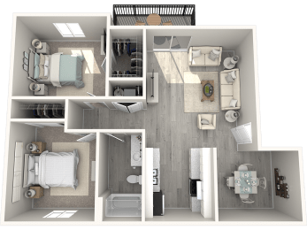 a floor plan of a 1 bedroom apartment