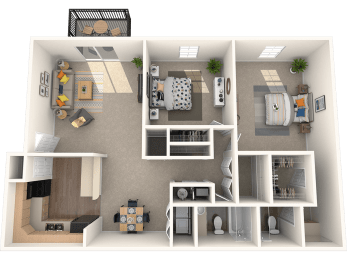  Floor Plan 2 Bed - 2 Bath