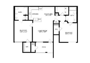  Floor Plan 2X2 D
