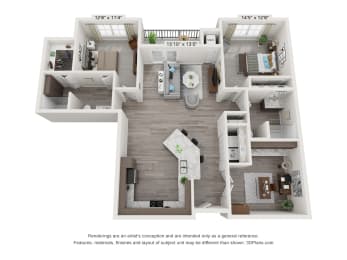  Floor Plan 2 Bedroom Style B
