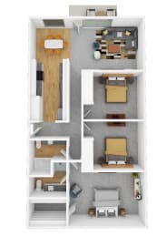  Floor Plan 3 Bed 2 Bath - A