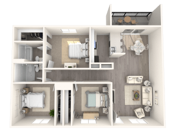 a floor plan of a 1 bedroom apartment