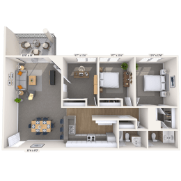  Floor Plan 3 bedroom- Fire place
