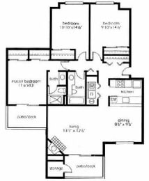 3 Bed - 2 Bath |1200 sq ft