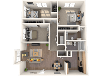 Derby Park Apartments 3b2b floor plans
