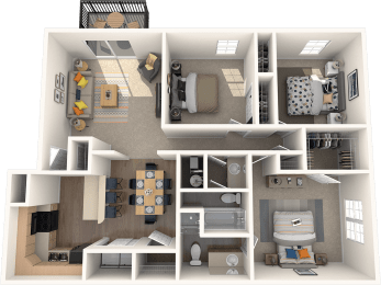  Floor Plan 3 Bed - 2 Bath