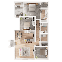 A detailed floor plan of a house showing all rooms and their layouts.