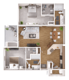 2 Bedroom/2 Bath Zerzura Apartments Las Vegas Nevada