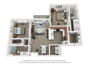 bedroom floor plan | luxury apartments in towson md | the mille brookhaven apartment