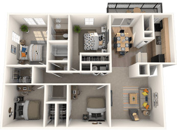  Floor Plan 4 Bed - 2 Bath