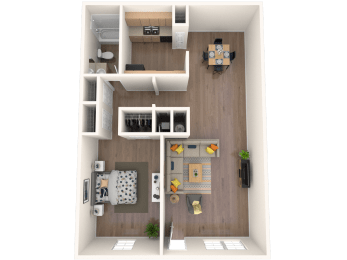 Whitney Manor Apartments in Gretna, LA photo of one bedroom floorplan 810 square feet