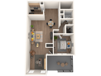 Whitney Manor Apartments in Gretna, LA photo of one bedroom floorplan 832 Square Feet.