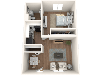 The Element at River Pointe apartments in Jacksonville Florida photo of one bedroom floorplan