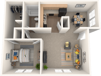 The Marley at Trout River Apartments in Jacksonville_FL_1 bedroom 1 bath floor plan