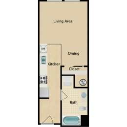 Plan A, Studio, 1 ba, 420 sq. ft.