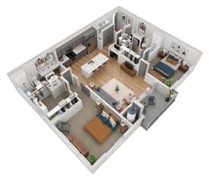 bedroom floor plan an in 3d