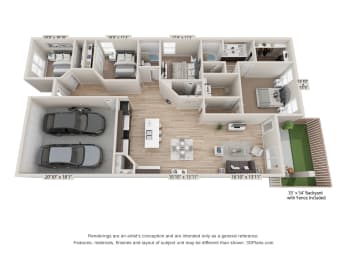  Floor Plan 4X2B