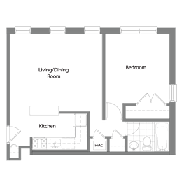 A floor plan of a house with labeled rooms.