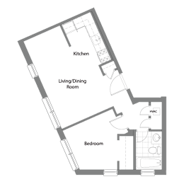 A black and white image of a house floor plan with labeled rooms.