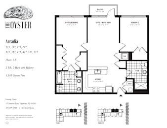 A floor plan for a property with the name Oyster on it.