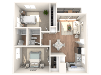 a floor plan of a 1 bedroom apartment