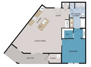 a floor plan of a bedroom apartment with a bathroom and a living room