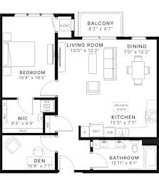 A black and white floor plan of a house with labeled rooms.