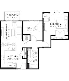 A black and white image of a house floor plan.