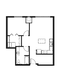 1 bedroom plus den accessible unit