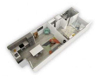 AURORA 1/1 floorplan