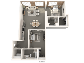 a 2 bedroom apartment at converse mill lofts in Spartanburg, SC.