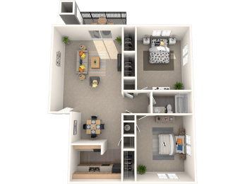 The Marley at Trout River Apartments in Jacksonville_FL_2 bedroom 1 bath floor plan