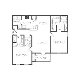 A black and white image of a house floor plan.