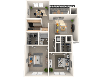 The Marley at Trout River Apartments in Jacksonville_FL_2 bedroom 1 bath floor plan