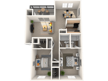 The Marley at Trout River Apartments in Jacksonville_FL_2 bedroom 2 bath floor plan