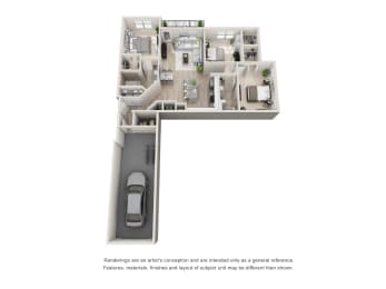  Floor Plan C1-A  *attached garage*