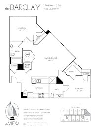 A black and white diagram of apartment layout with the title "the BARCLAY" at the top.