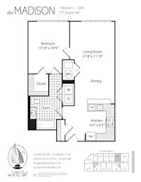 A floor plan for an apartment at The View South in Edgewater, MN.