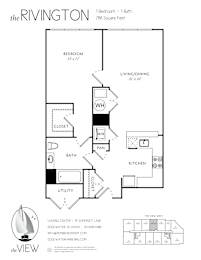 A black and white image of a floor plan for a property called The Rivington.