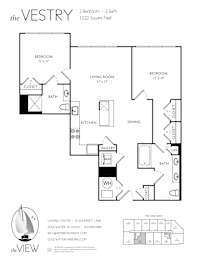 A black and white image of a floor plan for a property called The Vestry.