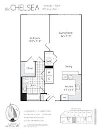 A floor plan for an apartment at the View South in Edgewater, MN.