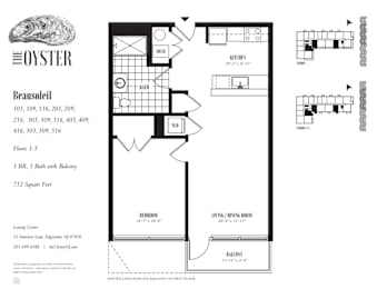 A floor plan for an apartment complex called Oyster, specifically for a unit named Beausoleil.